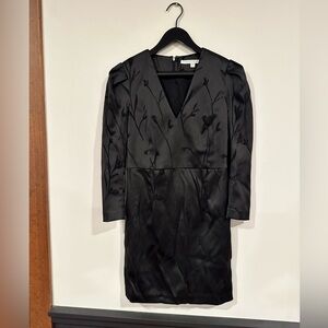 Veronica Beard Black Floral Long Sleeve Mini Dress